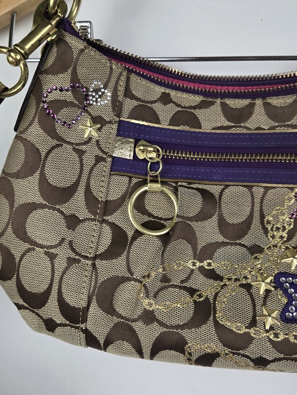 Coach Poppy Appliqué Khaki Signature 15880 Bag - Picture 7 of 16